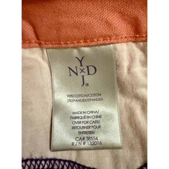 NYDJ Carmen Cropped Capri Jeans Womens Sz 12 Coral Denim Mid Rise Stretch - Picture 6 of 7